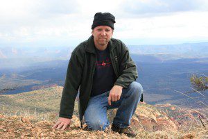 Author Robert Louis DeMayo on House Mountain in Sedona, Arizona.